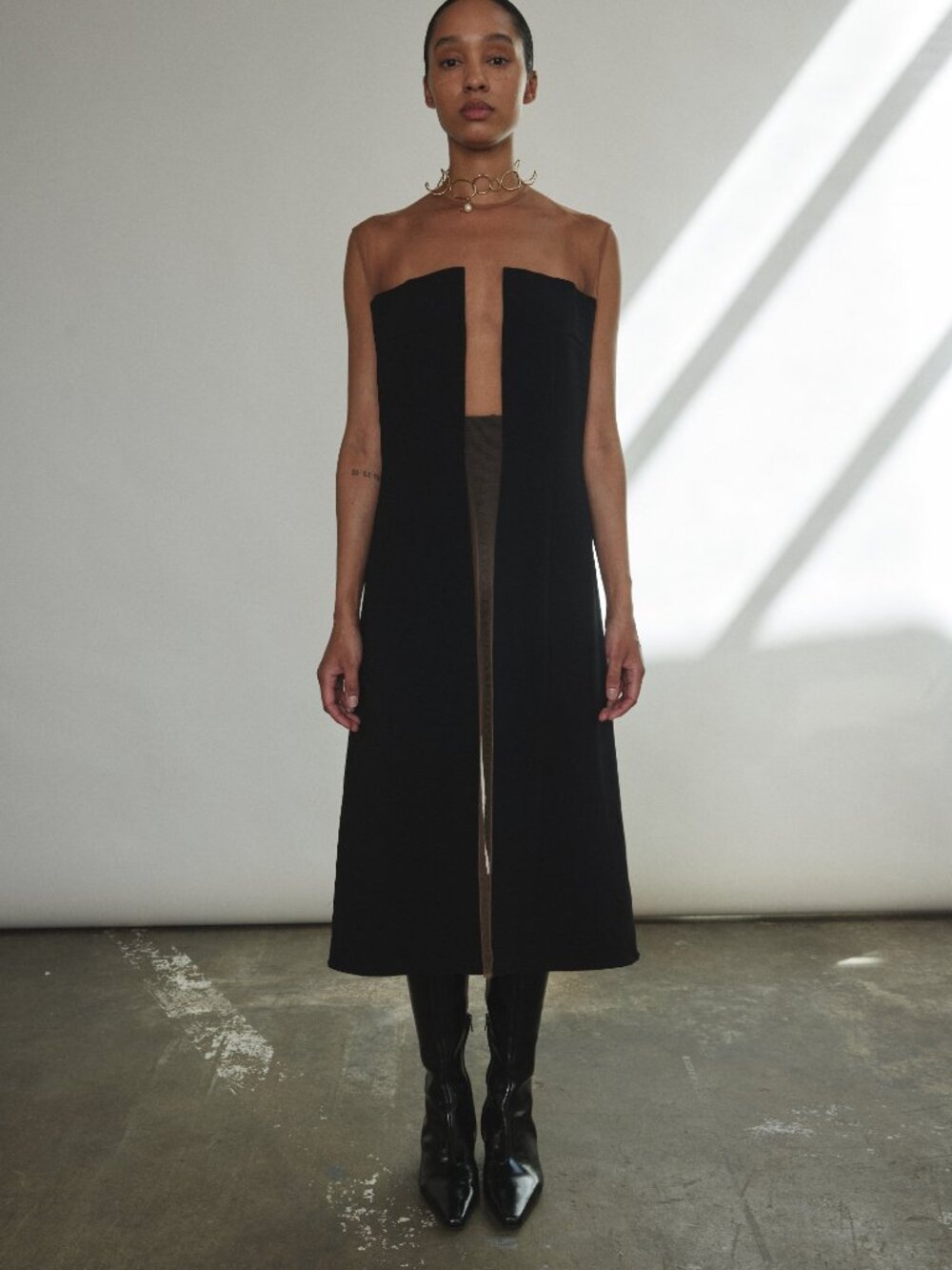 Kamperett Pirie Shift Dress NWT Black S Minimalist Bridal Modern Silk
